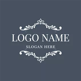 Decorative Logo Black and White Frame Icon logo design