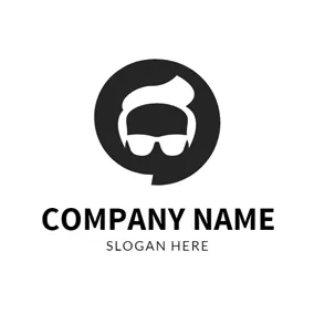 Cooles Logo Black and White Hipster Icon logo design