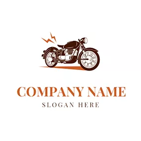 Logotipo De Neumático Black and White Motorcycle Icon logo design