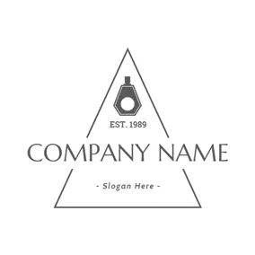 香水Logo Black and White Perfume Bottle logo design