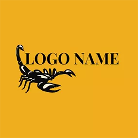 マスコットのロゴ Black and White Scorpion Mascot logo design