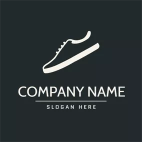 运动鞋 Logo Black and White Sneaker Shoe logo design