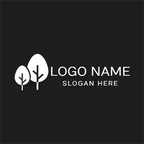 環境ロゴ Black and White Tree logo design