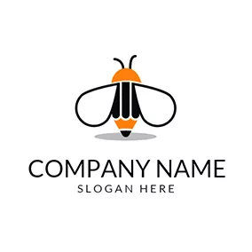 Insect Logo Black and Yellow Bee Icon logo design