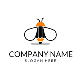 Logotipo De Abeja Black and Yellow Bee Icon logo design