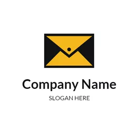 Communication Logo Black and Yellow Envelope logo design