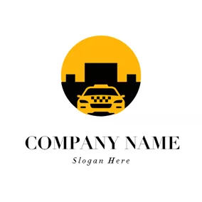 Tax Logo Black Architecture and Yellow Taxi logo design