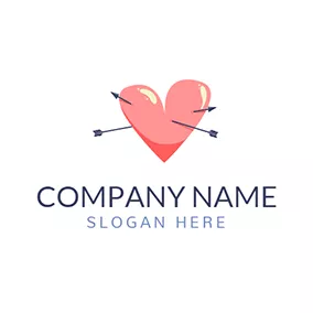 Logotipo De Compromiso Black Arrow and Pink Heart logo design