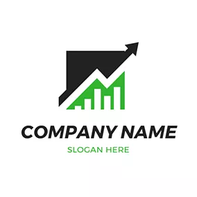 Stock Logo Black Arrow and White Bar Graph logo design