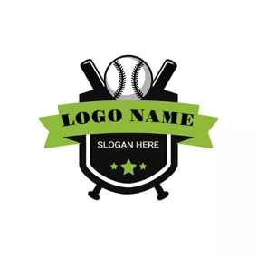 Baseball Logo Black Badge and Softball logo design