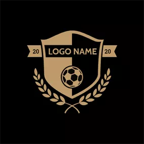 Branch Logo Black Badge and Yellow Football logo design