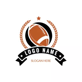 橄榄球logo Black Banner and Croci Football logo design