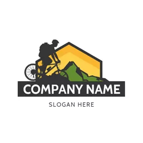 Cyclist Logo Black Bike and Venturer logo design