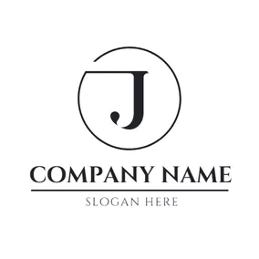 Logotipo J Black Circle and Letter J logo design