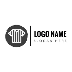 Logótipo T-shirt Black Circle and Striped T Shirt logo design