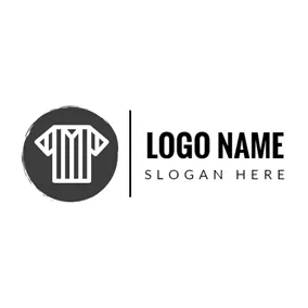 Tシャツのロゴ Black Circle and Striped T Shirt logo design