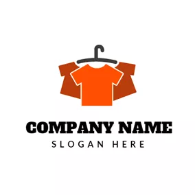 Logo De T-shirt Black Coat Hanger and Orange T Shirt logo design