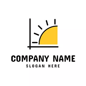 Corporate Logo Black Coordinate Axis and Yellow Sector logo design