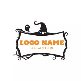 Sketch Logo Black Devil and White Banner logo design