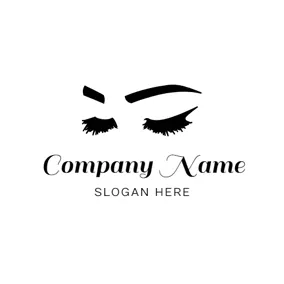 まつげ ロゴ Black Eyebrow and Eyelash logo design