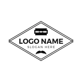Logótipo De Lâmina Black Frame and Razor Blade logo design