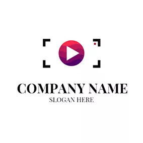 Vlog Logo Black Frame and White Play Button logo design