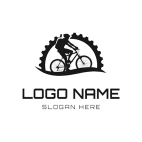 Iron Logo Black Gear and Bike logo design