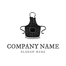 Culinary Logo Black Grid Apron Icon logo design