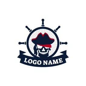 Robbery Logo Black Helm and Pirates logo design