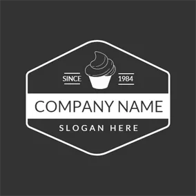 Logótipo Engraçado Black Hexagon and Ice Cream logo design