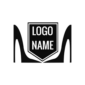 Elegant Logo Black High Heeled Shoes logo design