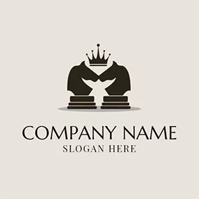 Equine Logo Black Horse Head and Crown logo design