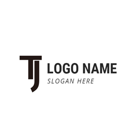 Black Letter T and J Monogram logo design