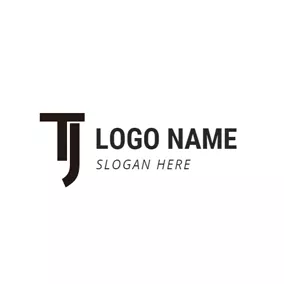 ビジネスロゴ Black Letter T and J Monogram logo design