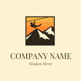 爬山 Logo Black Mountain and Venturer logo design