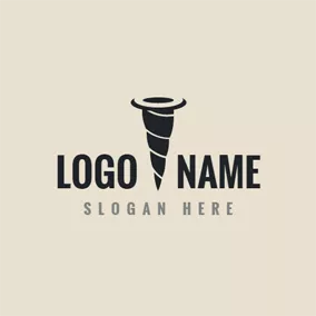 スパイラルロゴ Black Nail and Tool logo design