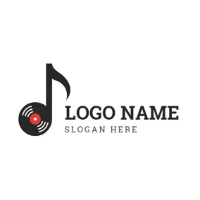 黑膠唱片logo Black Note and Vinyl logo design