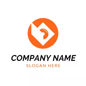 Compact Logo Black Paper and Orange CD logo design