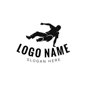 スニーカー　ロゴ Black Parkour Sportsman logo design
