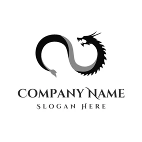 ドラゴンのロゴ Black Roaring Dragon logo design