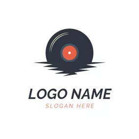 Musik Logo Black Shadow and Disc logo design