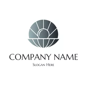 Oyster Logo Black Shell and Pearl logo design