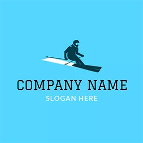 Ski Logo Black Ski Athlete and Snowboard logo design