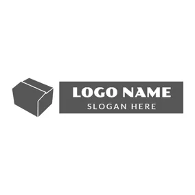 箱のロゴ Black Solid Cardboard Box logo design