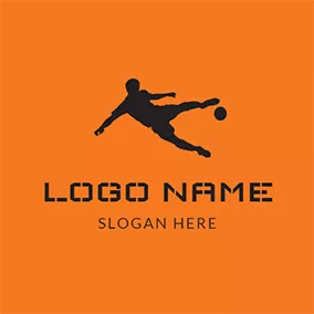 アメリカのロゴ Black Sportsman and Football logo design