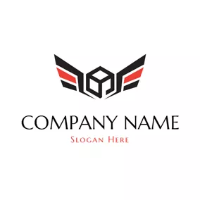 Agency Logo Black Square and Wing logo design
