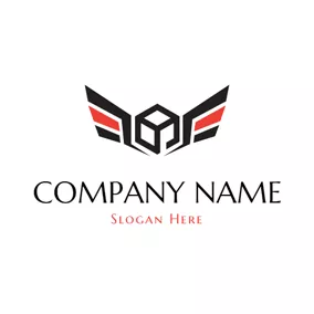 Agentur Logo Black Square and Wing logo design