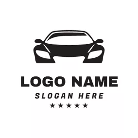 ブランドロゴ Black Star and Car logo design