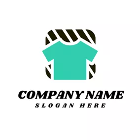T恤衫Logo Black Stripe and Green T Shirt logo design