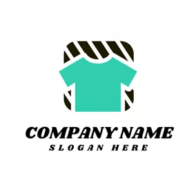 Apparel Logo Black Stripe and Green T Shirt logo design